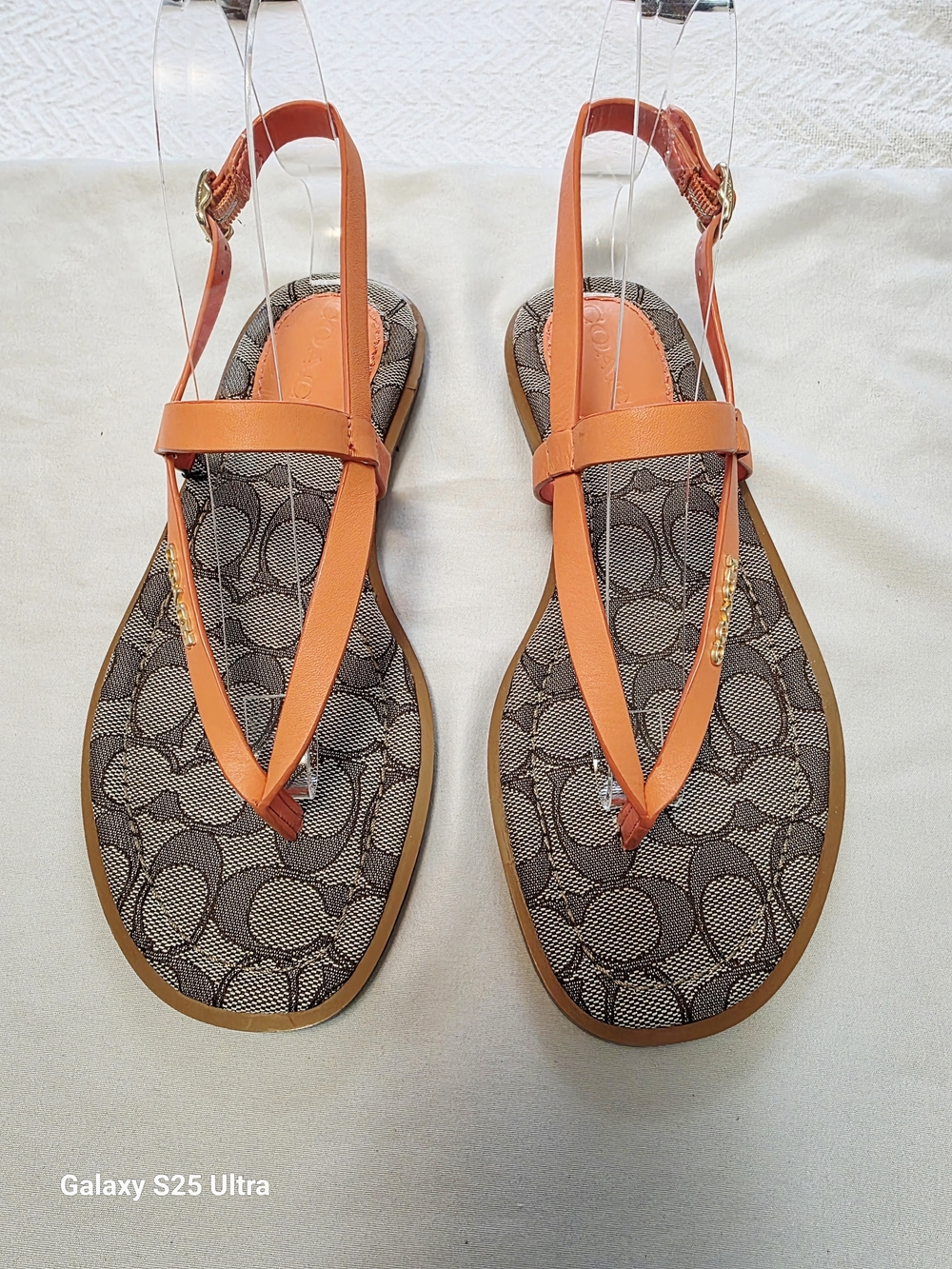 COACH Josie Leather Sandal in Orange  Size 6.5B